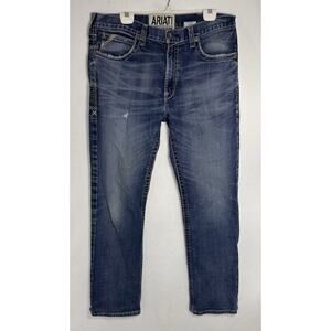 Ariat M4 Low Rise Boot Cut Jeans Men's 36x34(31.5) Blue Denim Workwear Western